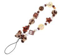 BAZEITFLOW Correa para Teléfono de Muñeca Vintage Cuentas y Colgante de Leopardo, Cadena Antipérdida para Móvil, Bolso de Mano para Teléfono Celular, Accesorio Decorativo Seguro para Uso