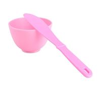 BAZEITFLOW Cuenco de Silicona para Mascarilla Facial Espátula Forma de Cuchillo Resistente y Compacto para Mezcla DIY Color Rojo con Bolsa de Almacenamiento para Cuidado Piel Casa