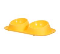 BAZEITFLOW Cuenco Doble para Mascotas Antideslizante Plato Plástico para Comida y Agua para Cachorros y Gatos Pequeños Interior y Exterior Fácil de Limpiar y