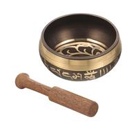 BAZEITFLOW Cuenco Tibetano de Meditación 8 Cm con Mazo de Madera de 2 Cm, Juego Ligero para Terapia de Sonido, Accesorio para Yoga y Relajación, Instrumento Zen para Mindfulness y Alivio del Estrés