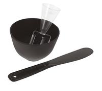 BAZEITFLOW Cuencos y Palos para Mascarilla Facial de Silicona Negra Kit Portátil para Mascarillas de Cuidado Facial Práctico y Seguro para Mujeres