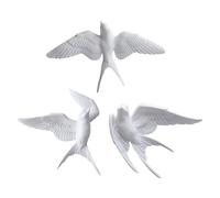 BAZEITFLOW Decoración de Pared Golondrinas 3d Artesanales, Conjunto de 3 Piezas de Resina Resistente al Agua para Salón y Entrada, Diseño Nórdico Realista y Portátil para Decoración Interior