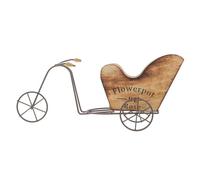 BAZEITFLOW Decoración Vintage Bicicleta de Hierro Miniatura con Macetero Funcional para Escritorio y Entrada Escultura Simulación Bicicleta Antigua para Oficina y Hogar