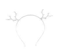 BAZEITFLOW diadema de diadema de animales de navidad accesorios del festival banda para la cabeza adulto cornamenta cabello de adorno de navidad disfraz de astas de ciervos Plata