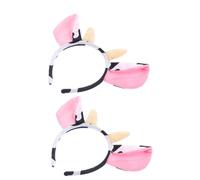 BAZEITFLOW Diadema de Felpa Orejas de Vaca para Disfraz, 2 Piezas, Accesorio de Vestuario Cómodo y Mantén la Forma, Adecuado para Fiestas y Eventos