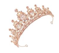 BAZEITFLOW Diadema de Novia de Aleación Brillante Color Champán Accesorio para Cabello Nupcial Diseño Deslumbrante Adecuado para Bodas y Eventos Obsequios