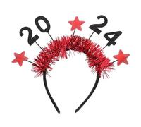 BAZEITFLOW Diadema de Tela para Año con Diseño de Estrellas Rojas Accesorio Divertido para Adultos Banda para Pelo Segura y Duradera para Fiestas y Uso Diario