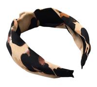 BAZEITFLOW Diadema Leopardo Estampado Satén con Central Banda Ancha para Mujer Accesorio de Pelo Elegante para Fiesta Trabajo y Uso Diario