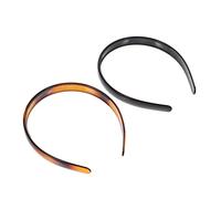 BAZEITFLOW Diadema Sencilla Dientes 2 Unidades Tamaño Ancho Aro Antideslizante Para Mujer Uso Diario y Limpieza Cabello Colores Negro Brillante y Carey Brillante