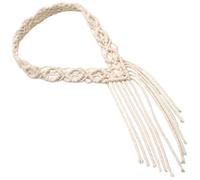 BAZEITFLOW Diadema Tejida de Macramé para Niña, Diadema Bohemia Perlas, Tamaño Medio, Peso Moderado, Accesorio para Cabello de Viaje y Uso Diario, Estilo Nórdico, Adecuado para Vacaciones