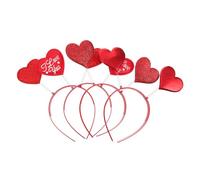 BAZEITFLOW Diademas Cabello Forma de Corazón 4 Piezas en Rojo Accesorio para Fiesta y Día de San Valentín Aro Decorativo Cómodo y Ligero para Niñas y Mujeres