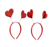 BAZEITFLOW Diademas de San Valentín 2 Pcs Forma de Corazón Accesorio para Fotos Románticas Diademas para Mujer en Plástico y Tela Ideales para Fiestas y Celebraciones