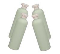 BAZEITFLOW Dispensadores De Jabón Líquido Para Manos y Champú 4 Piezas 400 Ml Botella De Plástico Resistente Verde Aguacate Para Viaje y Uso Diario