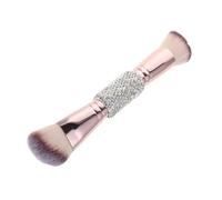 BAZEITFLOW Dual-ended Makeup Brush With Soft Bristles And Rhinestone Handle For Foundation Blush Powder Contour Gentle Versatile Beauty Tool For Women