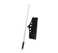 BAZEITFLOW Escoba De Jardín Negra Ancha Desmontable para Exteriores Barredora De Césped Resistente con Mango para Limpieza De Terrazas y Jardines