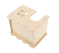 BAZEITFLOW Escondite del Hámster para Mascotas Pequeñas Casa de Madera Rústica Ventana Hueca Accesorio para Hábitat de Animales Pequeños para Hámster y Ratas el Parque