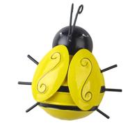 BAZEITFLOW Escultura de Abeja de Hierro 3d para Pared Exterior, Decoración Colgante de Abejas de Metal, Arte Mural para Jardín y Patio, Tamaño Mediano, Resistente y Decorativa para Hogar