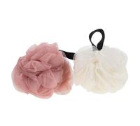 BAZEITFLOW Esponja Exfoliante Piel Grande 2 Pcs Esponja de Baño de Malla Suave Beige y Rosa Piel Depurador Corporal para Ducha Natural para Cuidado Diario