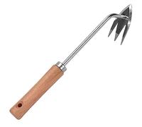 BAZEITFLOW Extractor de Malezas Manual con Mango Ergonómico de Madera Herramienta Multifunción para Quitar Hierbas con para Jardín y Césped Resistente y Fácil de Usar