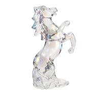 BAZEITFLOW Figura de Caballo de Cristal Transparente para Decoración de Escritorio y Hogar Estatua Decorativa de Cristal Pequeña para Oficina para Estantería Adorno Simbólico de Resistencia