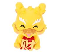 BAZEITFLOW Figurita Dragón de Resina Dorada para Decoración de Escritorio y Vehículo Adorno Chino de Suerte y Fortuna Mascota Coleccionable para Hogar Oficina y Coche