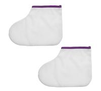 BAZEITFLOW Fundas para Pies de Cera de Parafina Calentador para Terapia de Pies Paquete de 1 Par Material Duradero Borde Púrpura Retiene Calor Uso Profesional Spa y Cuidado Doméstico