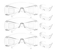 BAZEITFLOW Gafas de Seguridad PC 8 Unidades Gafas Protectoras de Trabajo Rejilla Anti-Polvo Transparentes y Ligeras Protección para Laboratorio Construcción y Uso Industrial