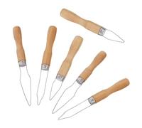 BAZEITFLOW Gancho para Botones Adaptables con Mango de Madera Antideslizante, Juego de 6 Piezas (grande, Mediano, Pequeño), Herramienta para Abotonar Camisas, Vestidos y Chaquetas,