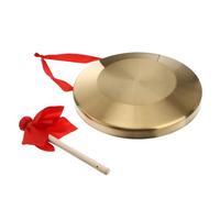 BAZEITFLOW Gong de Mano de Cobre de 32 Cm con Martillo, Instrumento de Percusión para Ópera, Platillo Duradero y Portátil en Color Rojo para Conciertos y Eventos Musicales