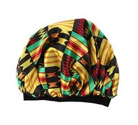 BAZEITFLOW Gorro de Dormir Elástico de Satén Doble Capa para Mujer 1 Unidad Talla Única Protector Capilar Cubre Cabeza Estilo Africano para Cuidado Nocturno