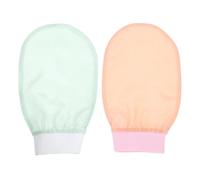 BAZEITFLOW Guantes Exfoliantes de Baño Suaves y Duraderos para Spa Manoplas de Doble para Limpieza Profunda y Purificación Corporal de Verde y Rosa para Ducha y Cuidado Diario