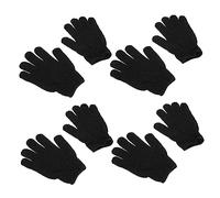 BAZEITFLOW Guantes Exfoliantes para Ducha de Baño Negro de Poliéster, 4 Pares, Ajustados Mano para Exfoliación Corporal Vida Diaria