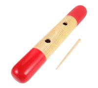 BAZEITFLOW Güiro De Madera Tradicional Para Niños, Instrumento Musical Latino Portátil De Percusión Forma De Tubo Rana, Diseño Vistoso, Adecuado Para Clases De Música y Educación Temprana