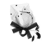 BAZEITFLOW Headband para Fiesta y Boda con Lazo de Malla Negro Diadema Femenina para Eventos y Actuaciones Tocado Decorativo para Invitadas y Promesas