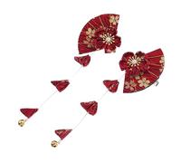 BAZEITFLOW Horquilla Japonesa Con Forma De Abanico Roja De Pasadores De Pelo Con Borlas Accesorios Duraderos Para Mujeres Fiestas y Bodas Regalo Para Niñas y Amantes Cultura Japonesa