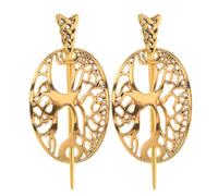 BAZEITFLOW Horquillas Vikingas Metálicas para Mujer 2 Piezas Accesorios Retro Nudo Celta del Árbol Vida Joyas Cabello Estilo Vikingo Ideales para Cosplay y Eventos Temáticos