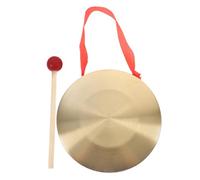 BAZEITFLOW Instrumento de Percusión Tradicional Gong Martillo Dorado y Cuerda para Colgar Duradero y Seguro para Coordinación Manual y Visual