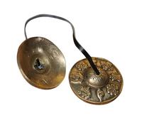 BAZEITFLOW Instrumento Yoga Portátil Claro Prácticas Agudo y Tono de de para Campana Tingsha de Cobre Dorado de Percusión Meditación Mindfulness