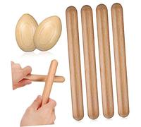 BAZEITFLOW Instrumentos De Percusión De Madera Palillo Lummi Incluyendo Maracas Huevos De Madera y Palitos De Ritmo Para Pequeños Para Clases De Música Actividades De Grupo y Desarrollo De Ha