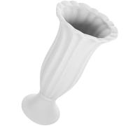 BAZEITFLOW Jarrón Conmemorativo para Tumba Grande de Cerámica Gris Claro Estilo Columna Romana Maceta Urna para Flores en Cementerio Soporte Decorativo Resistente para Jardín y Lápidas