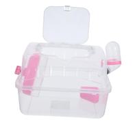 BAZEITFLOW Jaula Portátil para Hámster Transparente de Plástico Resistente Caja de Viaje Ligera para Animales Pequeños Diseño Multifuncional y Fácil de Limpiar para Transportar Hámsters y