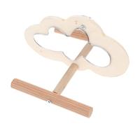 BAZEITFLOW Juguete De Espejo Percha De Madera para Accesorio para Soporte para Pájaros Interesante Percha Decorativa