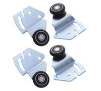 BAZEITFLOW Kit de 2 Juegos de Rodillos para Puertas Corredizas de Armario Ruedas de Nailon Resistentes Herrajes para Puertas Correderas de Gabinete Soporte Estable Sistema de Guía para Uso