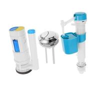 BAZEITFLOW Kit de Válvula para Tanque de Inodoro Repuesto Completo con Válvula de Entrada y Descarga Botón de Doble Descarga Instalación sin Herramientas Control de Agua para Wc Estándar