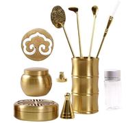 BAZEITFLOW Kit para Hacer Incienso en Polvo 11 Piezas Moldes Pala y Cuchara Herramientas para Ceremonia de Incienso Adecuado para Yoga Meditación y Decoración del Hogar