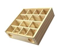 BAZEITFLOW Laberinto para Hámster de Madera con Múltiples Compartimentos Juguete Interactivo para Roedores Pequeños Túneles Divertidos para Jaulas Entretenimiento y Desarrollo Mental para