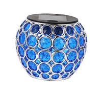 BAZEITFLOW Lámpara Solar Decorativa Exterior Azul para Jardín y Diseño LED Lámpara Ornamental Ligera y para Iluminación Segura y Recarga Solar