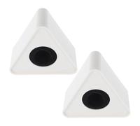 BAZEITFLOW Logotipo de Micrófono Abs para Entrevista Diseño Triangular Creativo, Fácil de Transportar y Resistente a Deformaciones, Paquete de 2 Piezas Blanco para Uso Profesional
