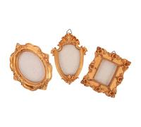 BAZEITFLOW Marcos para Fotos de Nevera Dorados Mini Marcos Vintage 3 Unidades Decoración Creativa para Hogar Imanes Pequeños para Refrigerador Rectangular y Ovalado para Recuerdos