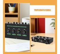 BAZEITFLOW Mezclador Compacto de Audio USB con Control de Eco y Volumen Doble Entrada y Botón de Silencio Amplificador de Reverb para Karaoke Streaming y Presentaciones